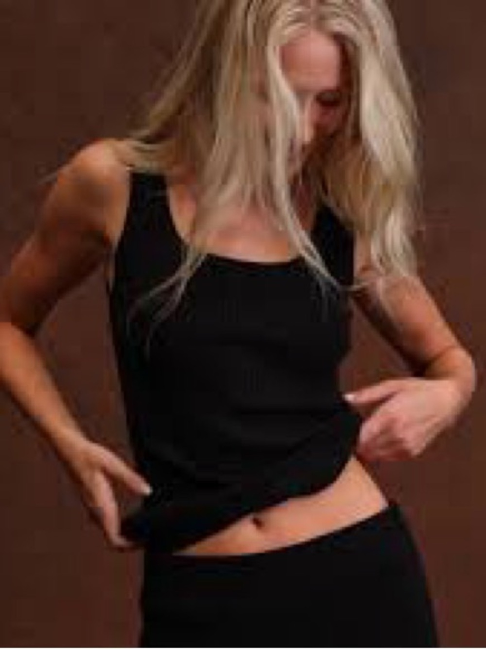 The Cashmere Project Women's Black Ribbed Scoop Neck Tank